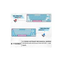 Beyaz Mini Mekanik Klavye Z-686 Huano Blue Switch Işıklı