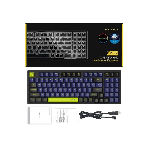 Huano Blue Switch Z-94 Mekanik Klavye %90 Rainbow Işıklı Oyuncu Klavyesi
