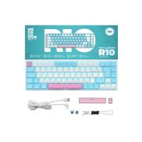 R10 Mekanik Klavye Full Anti-Ghosting Hot Swap Blue Switch Oyuncu Klavyesi (Türkçe) Buz Mavisi Işık