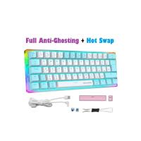 Rgb Oyuncu Klavyesi MX-1 Mekanik Gaming Blue Switch Klavye Türkçe Q Beyaz Mini Klavye